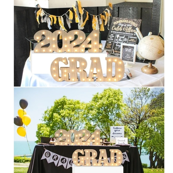 Marquee Light Up Letters "Grad" and "2024" - Picture 2 of 9